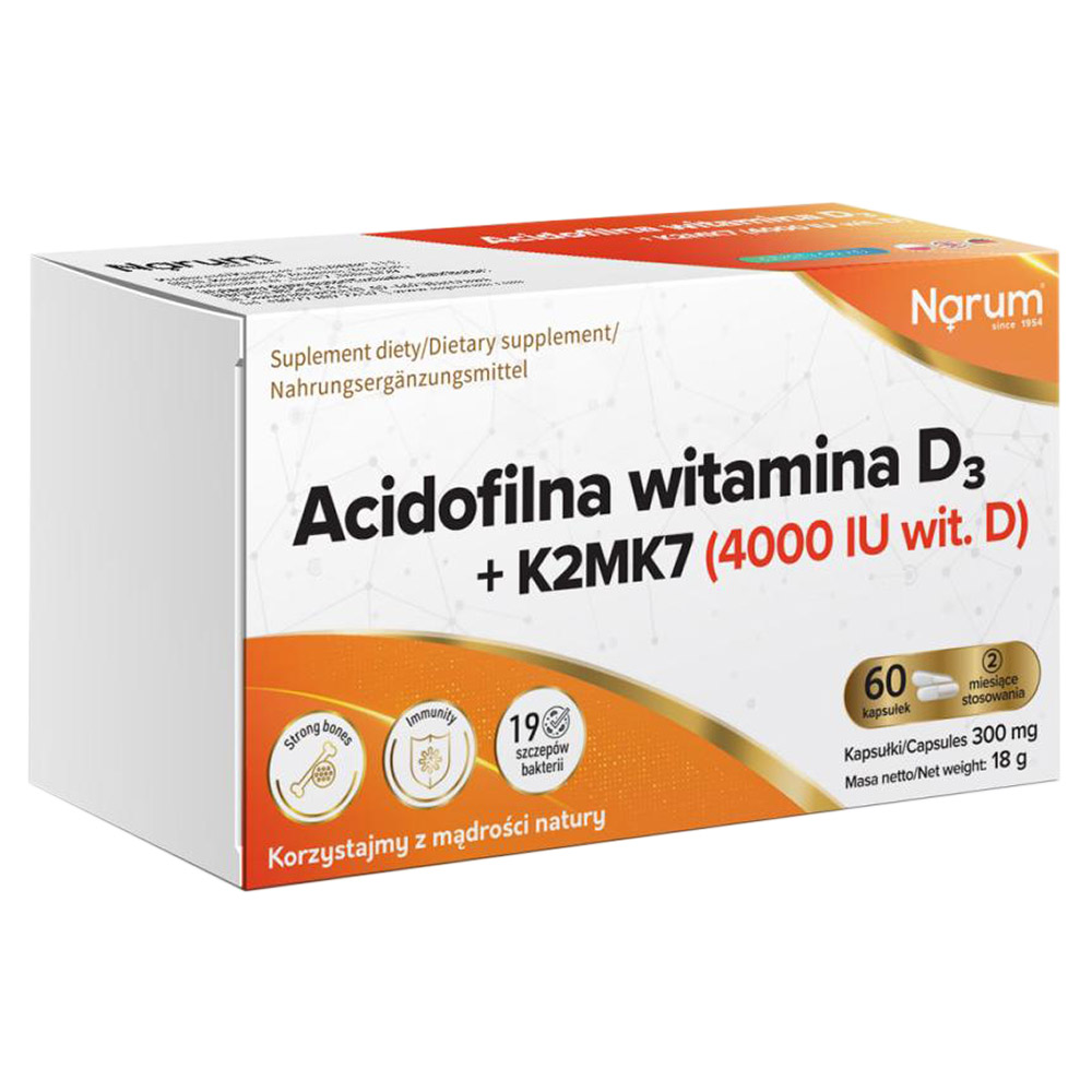 Acidophiles Vitamin D3 + K2MK7 (4 000 IU Vit. D), 60 Kapseln