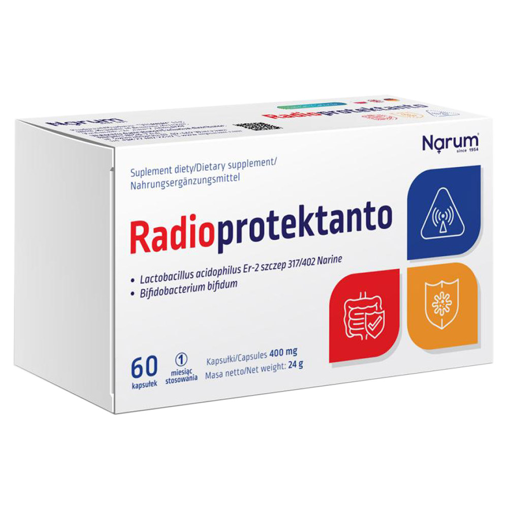 Narum Radioprotektanto 400 mg auf Basis von Narine, 60 Kapseln