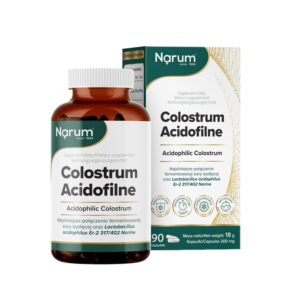 Acidophiles Colostrum 200 mg + Lactobacillus acidophilus Er-2 Stamm 317/402 Narine, 90 Kapseln