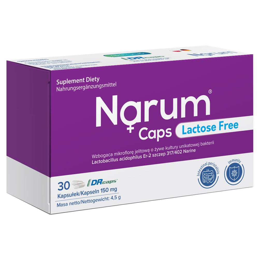 Narum Lactose Free 150 mg auf Basis von Narine, 30 Kapseln 