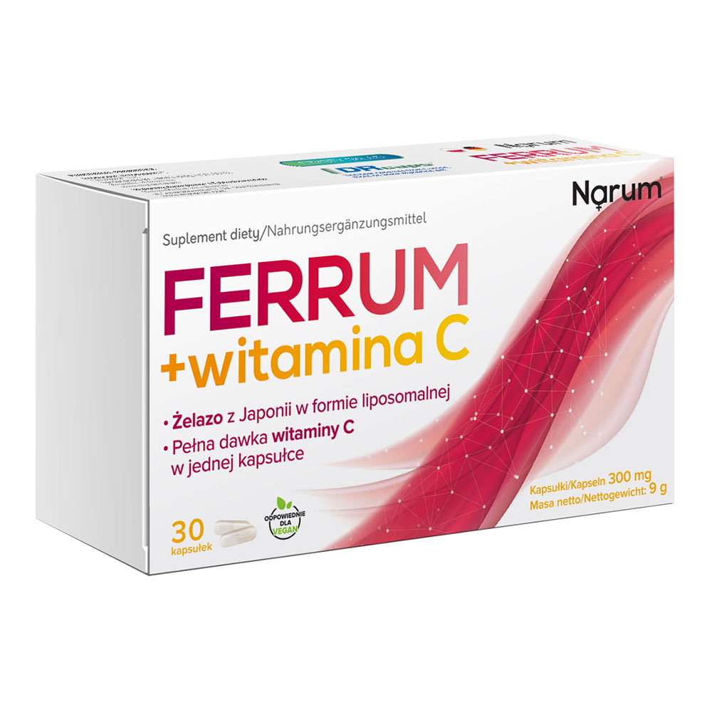 Narum Ferrum + Vitamin C 300 mg, 30 Kapseln